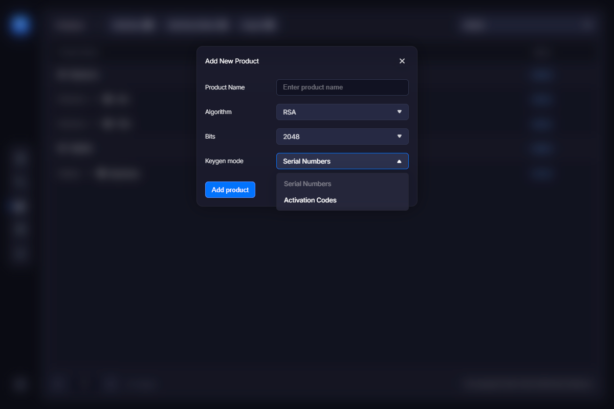 密鑰生成模式選擇